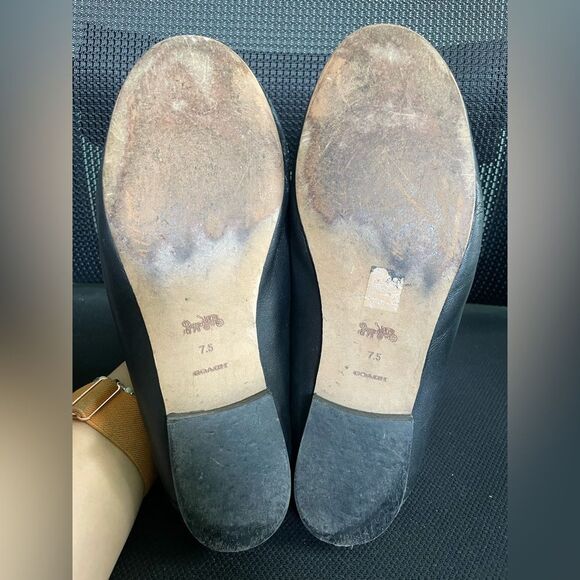 Coach Haley Leather Horsebit Loafer Black Gold Tone SZ 7.5 - Picture 6 of 9